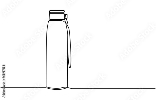 Continuous one line drawing of water drink bottle. Sports water bottle single line vector illustration. Plastic bottle continuous one line drawing of design outline vector illustration