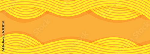Ramen pattern, vibrant background illustration of asian noodles, ramen, spaghetti, orange background pattern.