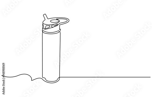 Continuous one line drawing of water drink bottle. Sports water bottle single line vector illustration. Plastic bottle continuous one line drawing of design outline vector illustration