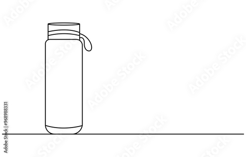 Continuous one line drawing of water drink bottle. Sports water bottle single line vector illustration. Plastic bottle continuous one line drawing of design outline vector illustration