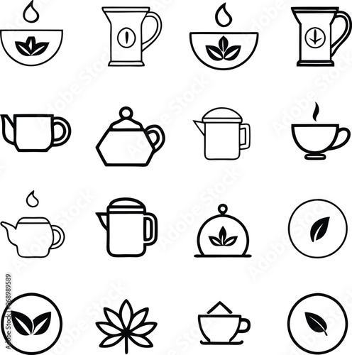 leafy Tea Shop Logo Icon Pac