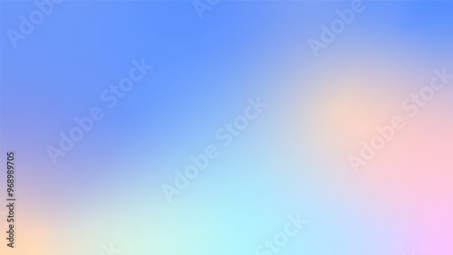 Winter holographic gradient. Pastel Christmas background, modern winter blue gradient vector design.