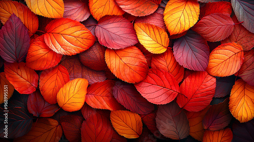 background of autumn foliage yellow orange red blue