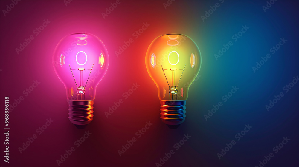 Creative concept light bulb explodes with colorful water colors on a light blue background. Think different, creative idea. Productivity and creativity Creative concept light bulb explodes with colorful water colors on a light blue background. Think different, creative idea. Productivity and creativity