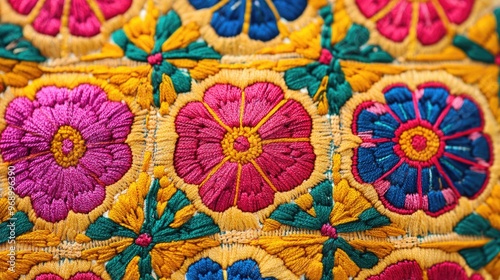 Intricate Phulkari embroidery patterns from Punjab photo