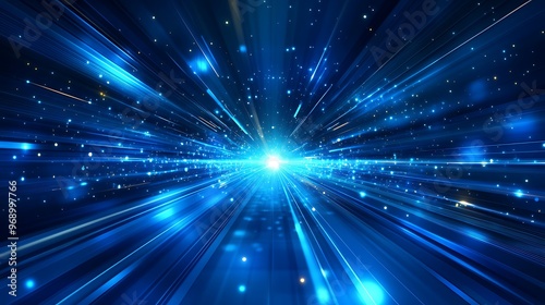 A stunning display of blue light rays radiating outward, creating a vibrant and dynamic background for various designs.