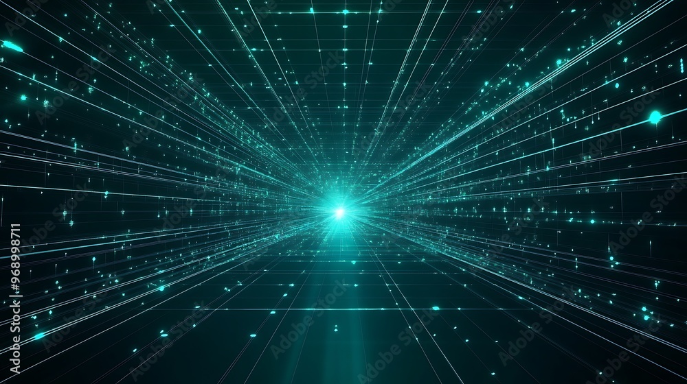 A stunning visual of glowing lines radiating from a bright center, creating a dynamic digital space atmosphere. A stunning visual of glowing lines radiating from a bright center, creating a dynamic digital space atmosphere.