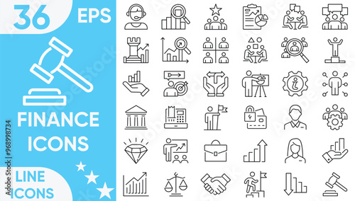 Finance line icon vector and Illustrator