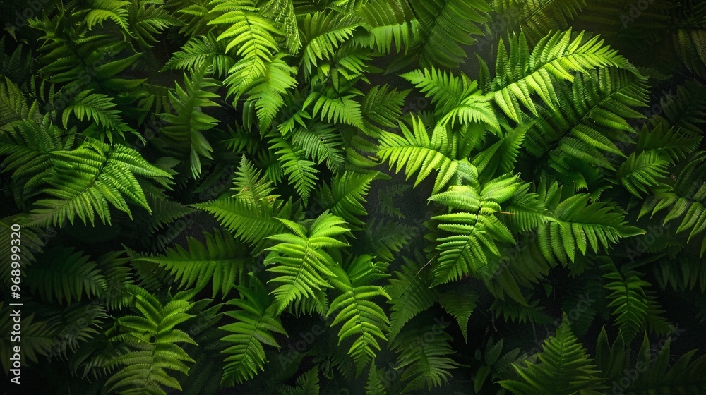 Lush Green Fern Leaves Texture. Lush Green Fern Leaves Texture.