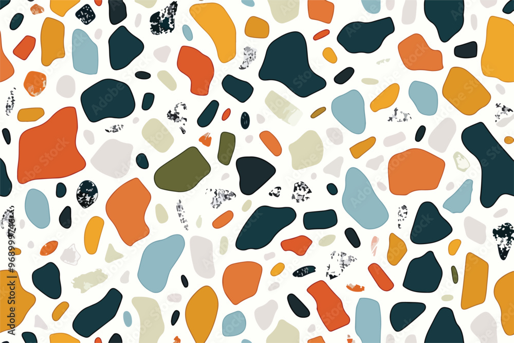 Fototapeta premium Geometric Abstract Shapes Pattern Clipart Isolated on White Background