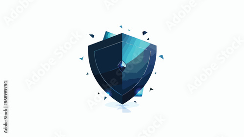 Abstract Cyber Security Shield Logo Element Vector