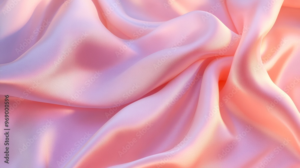 Obraz premium Close-up of pink silk fabric texture, elegant abstract concept