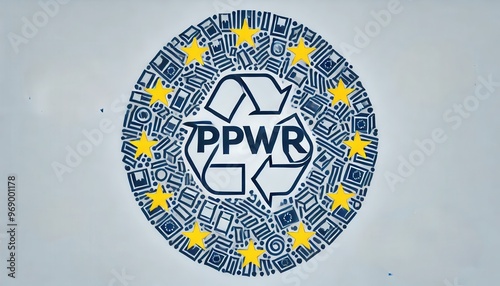 PPWR Recycling Symbol with Stars European Union
