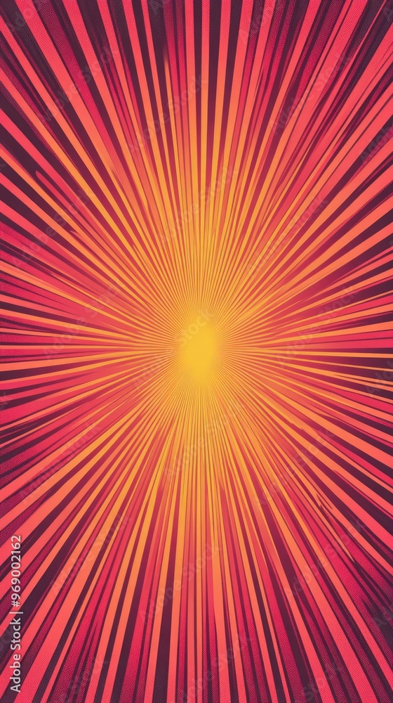 Obraz premium Radial sunburst pattern in warm gradient colors