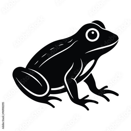 a frog silhouette vector art illustration, isolated white background, photo