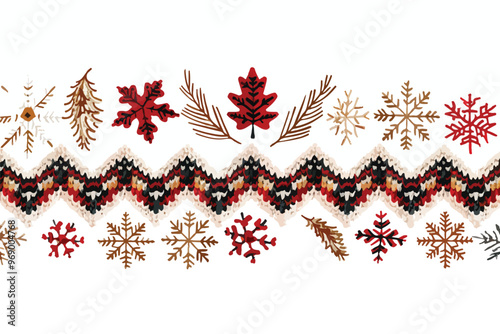 Christmas Knitted Pattern Clipart - Single Isolated Design