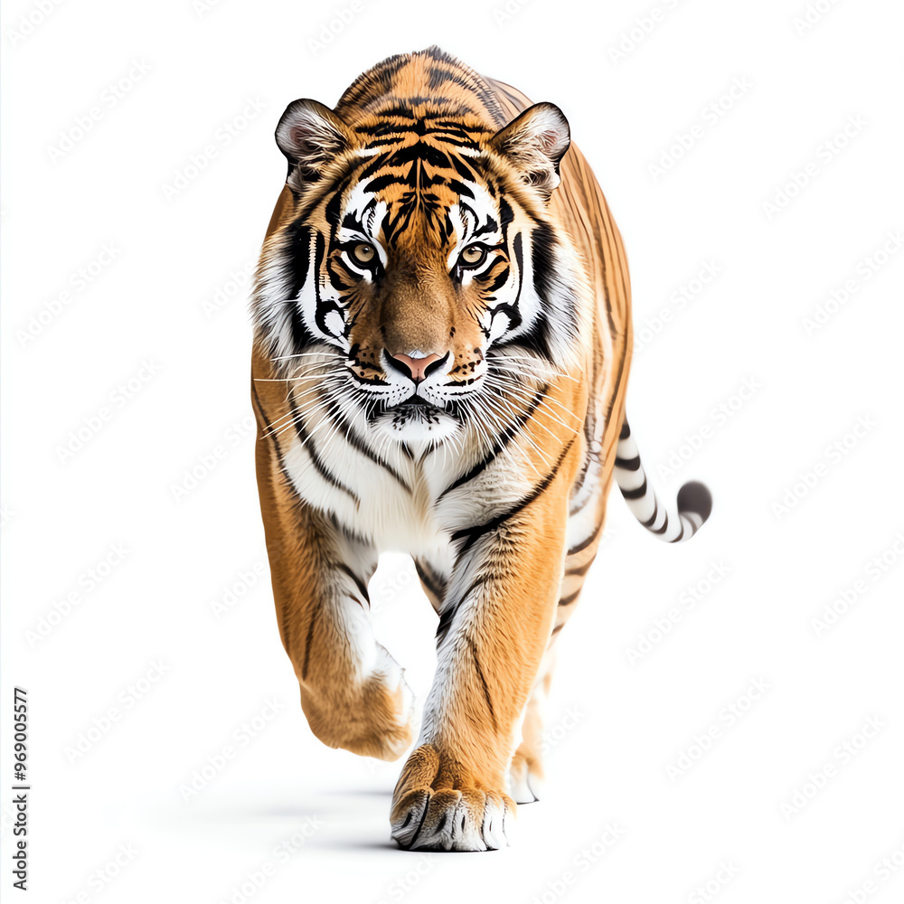 Obraz premium tiger on white background, AI generated