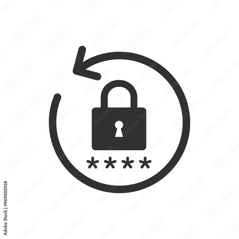 Change password vector icon. Reset password icon. Lock reload icon Change password vector icon. Reset password icon. Lock reload icon