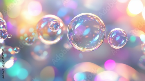 Shop bubble flying white gradient transparent fluorescent blurred background