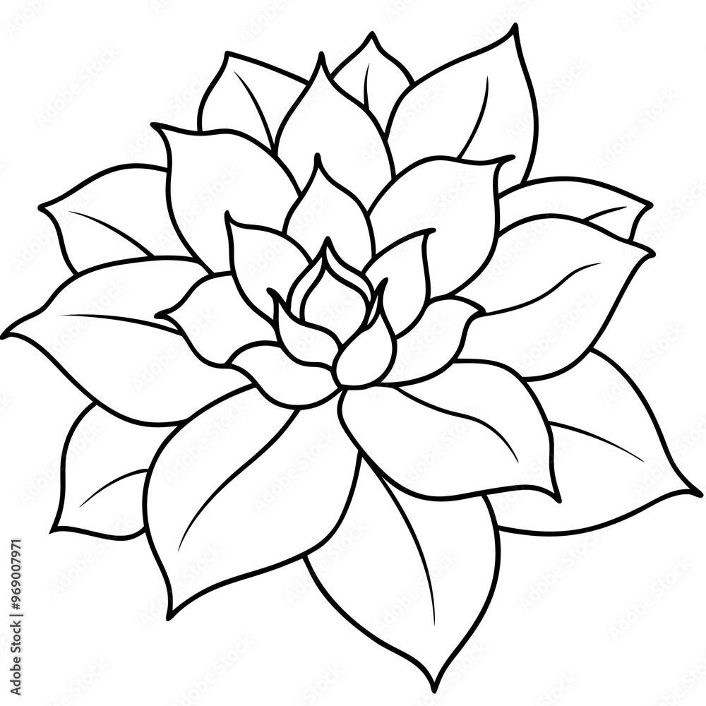 Fototapeta premium hand drawn flower icons outline coloring book page line art drawing