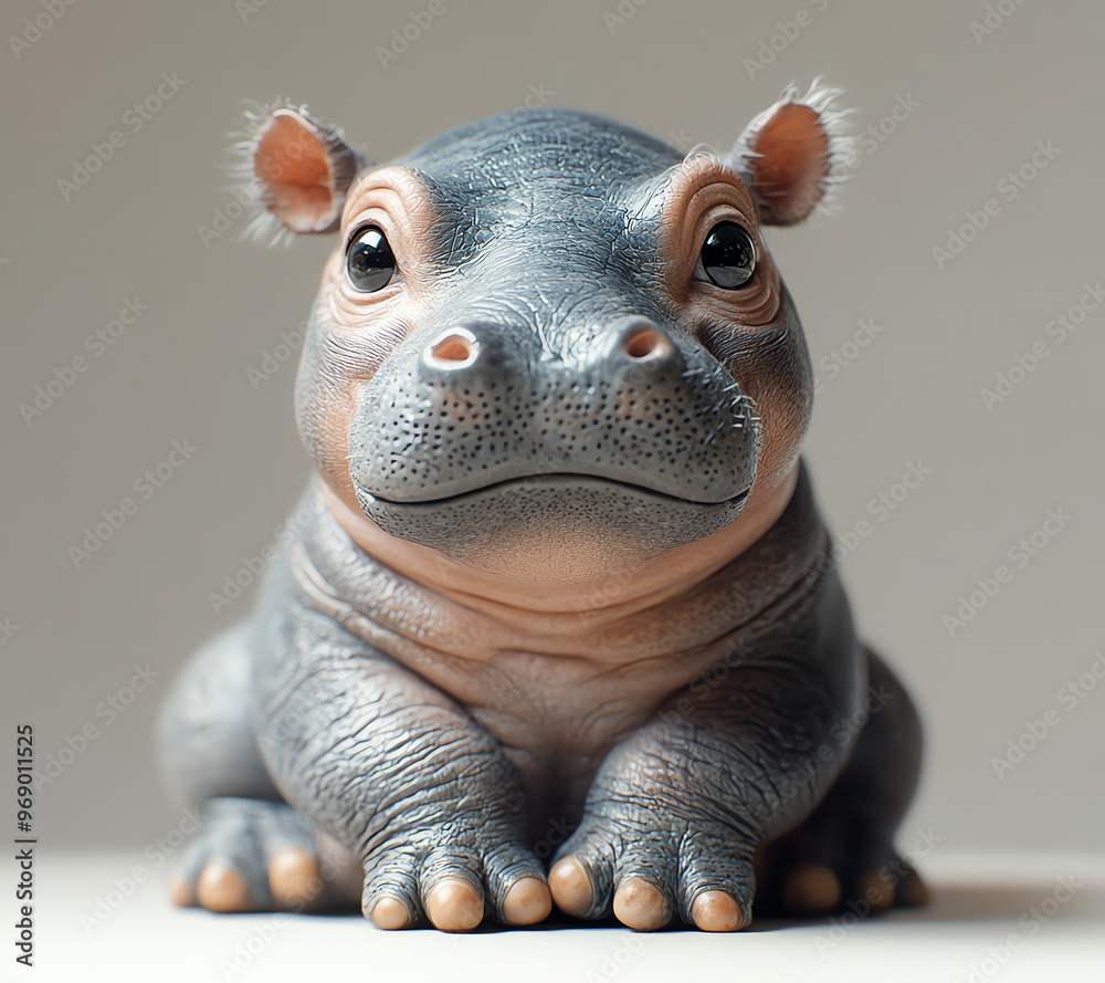 cute hippopotamus, AI generated