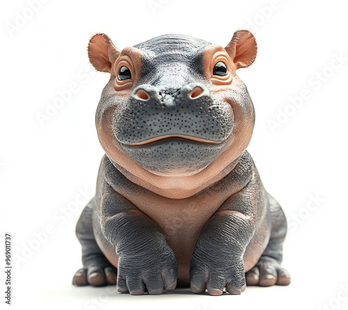 cute hippopotamus, AI generated