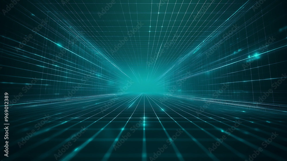 Futuristic abstract background with glowing lines and grids, creating a sense of depth and movement in a digital landscape. Futuristic abstract background with glowing lines and grids, creating a sense of depth and movement in a digital landscape.