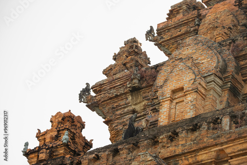 Top view, Ponagar or Thap Ba Po Nagar is a Cham temple tower near Nha Trang city in Vietnam photo