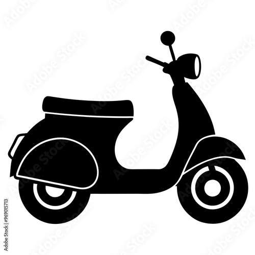 scooter vector silhouette black bike illustration on white background