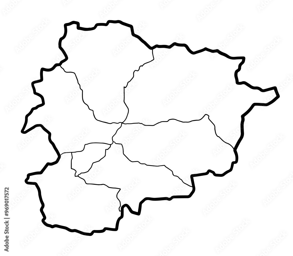 Andorra country outline map with border. Hand drawn illustration vector.
Andorra country outline map with border. Hand drawn illustration vector.