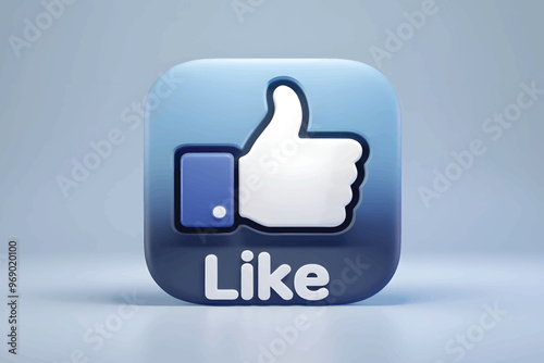 like button. like icon. 3D illustration.