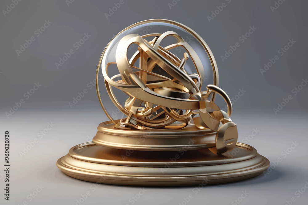 Armillary Sphere Isolated. 3D rendering