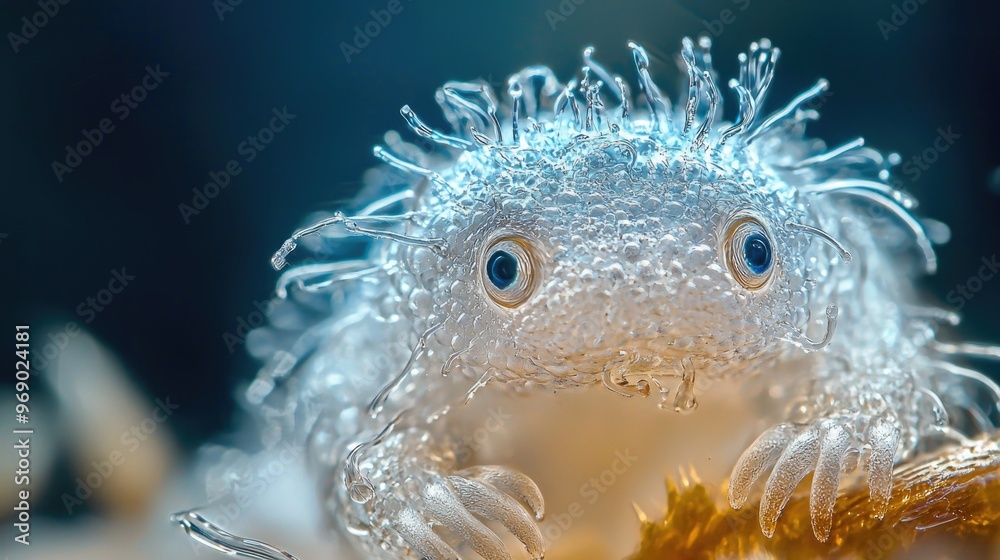 Macro photograph of water bear cryptobiosis Macro photograph of water bear cryptobiosis