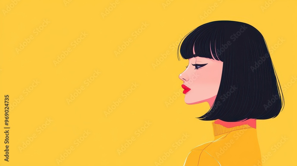A trendy twentysomething with vibrant black hair rocking pop style fashion for a fun and youthful vibe. A trendy twentysomething with vibrant black hair rocking pop style fashion for a fun and youthful vibe.