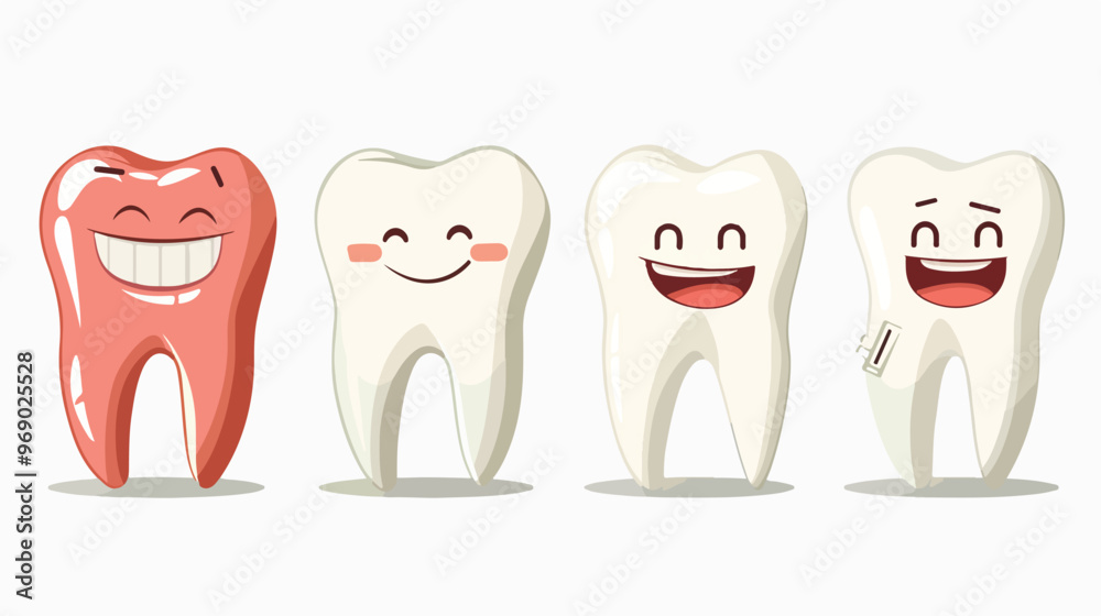 Professional Dental and Teeth Care Icon Set, Four Flat Vector Icons Isolated on White Background Professional Dental and Teeth Care Icon Set, Four Flat Vector Icons Isolated on White Background