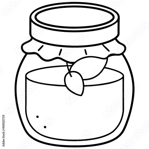 jar of jam items outline coloring book page line art drawing