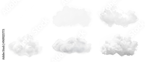 Cloud nature png cut out element set