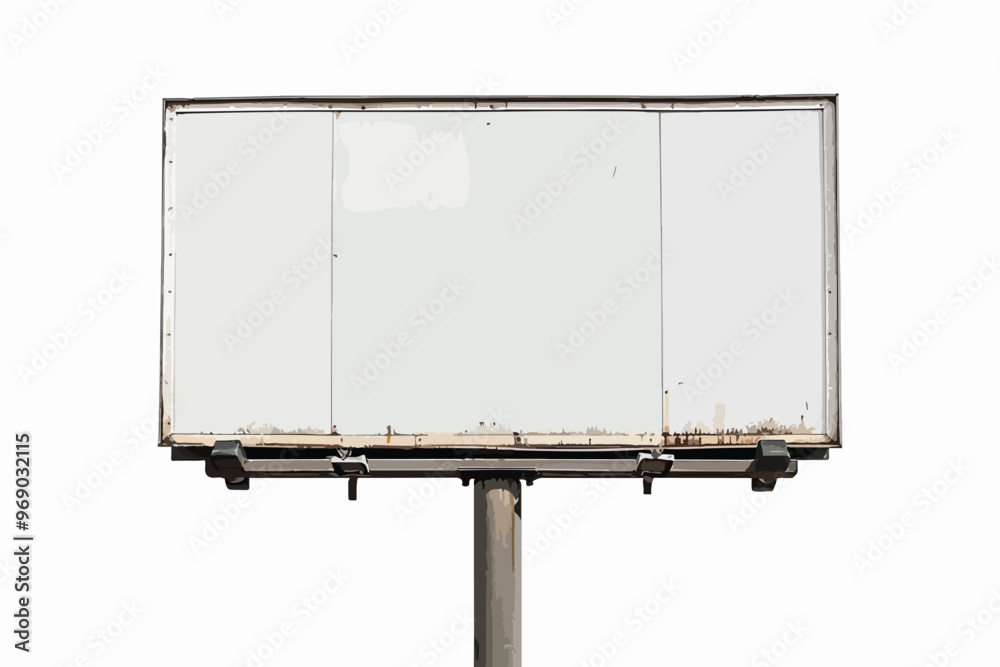 Obraz premium Empty Billboard Single Clipart Isolated on White Background
