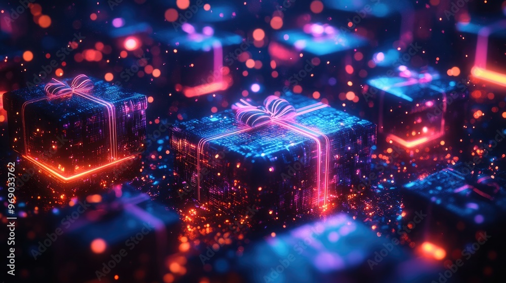 Eye-Catching Cyber Monday Sale Banner Featuring Neon Blue and Purple Glowing Lights for Maximum Attention and Engagement Eye-Catching Cyber Monday Sale Banner Featuring Neon Blue and Purple Glowing Lights for Maximum Attention and Engagement