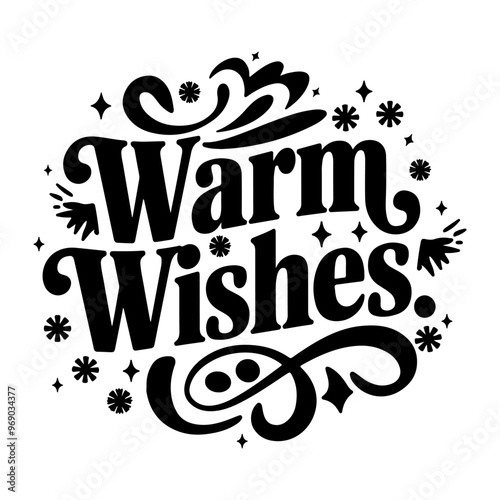 Warm wishes playful vibrant typography design