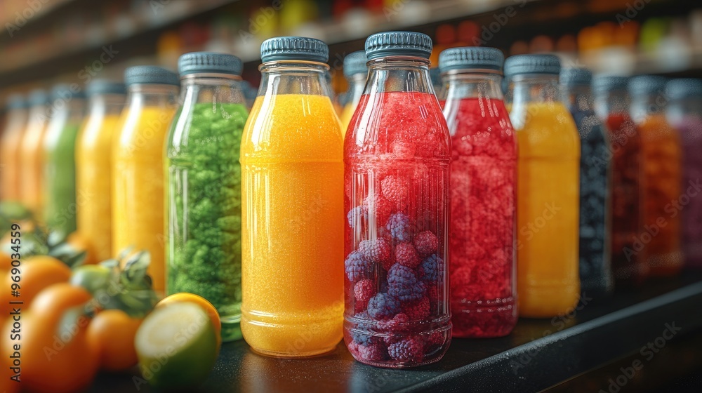 Explore a Wide Selection of Fresh Organic Drinks and Juices Available in a Supermarket Aisle for Healthy Choices Explore a Wide Selection of Fresh Organic Drinks and Juices Available in a Supermarket Aisle for Healthy Choices