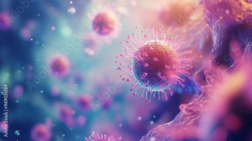 Microscopic Virus Illustration