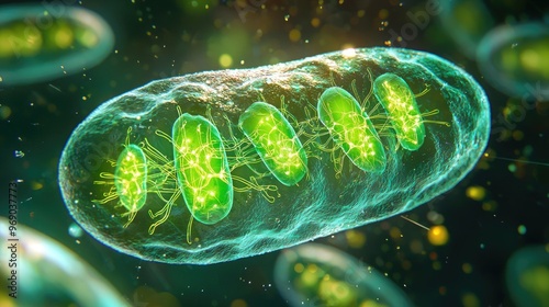 Macro view of plant cell mitochondria