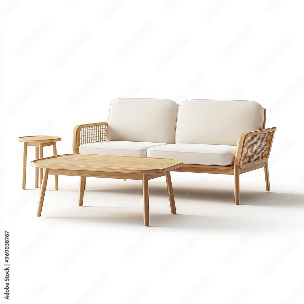 A modern seating arrangement featuring a sofa and coffee table, designed for comfort and style. A modern seating arrangement featuring a sofa and coffee table, designed for comfort and style.
