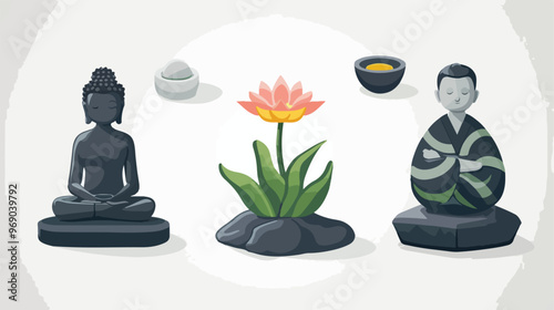 Zen Icons Vector Illustration Flat Vector