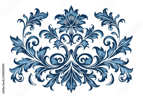 French Style Pattern Clipart Isolated on White Background