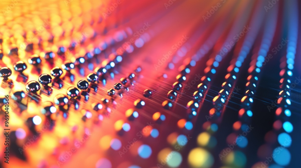 Fototapeta premium Macro view of quantum dot solar cell surface