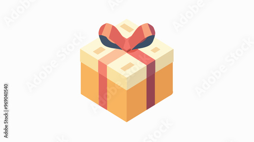 Elegant Gift Box Vector on White Background