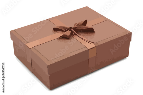 Gift Box Template: Single Clipart Isolated on White Background
