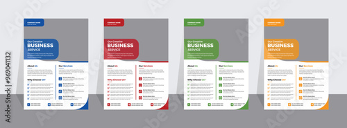 MobileComplete Bundle A4 Modern Business Flyer Templates in Various Colors